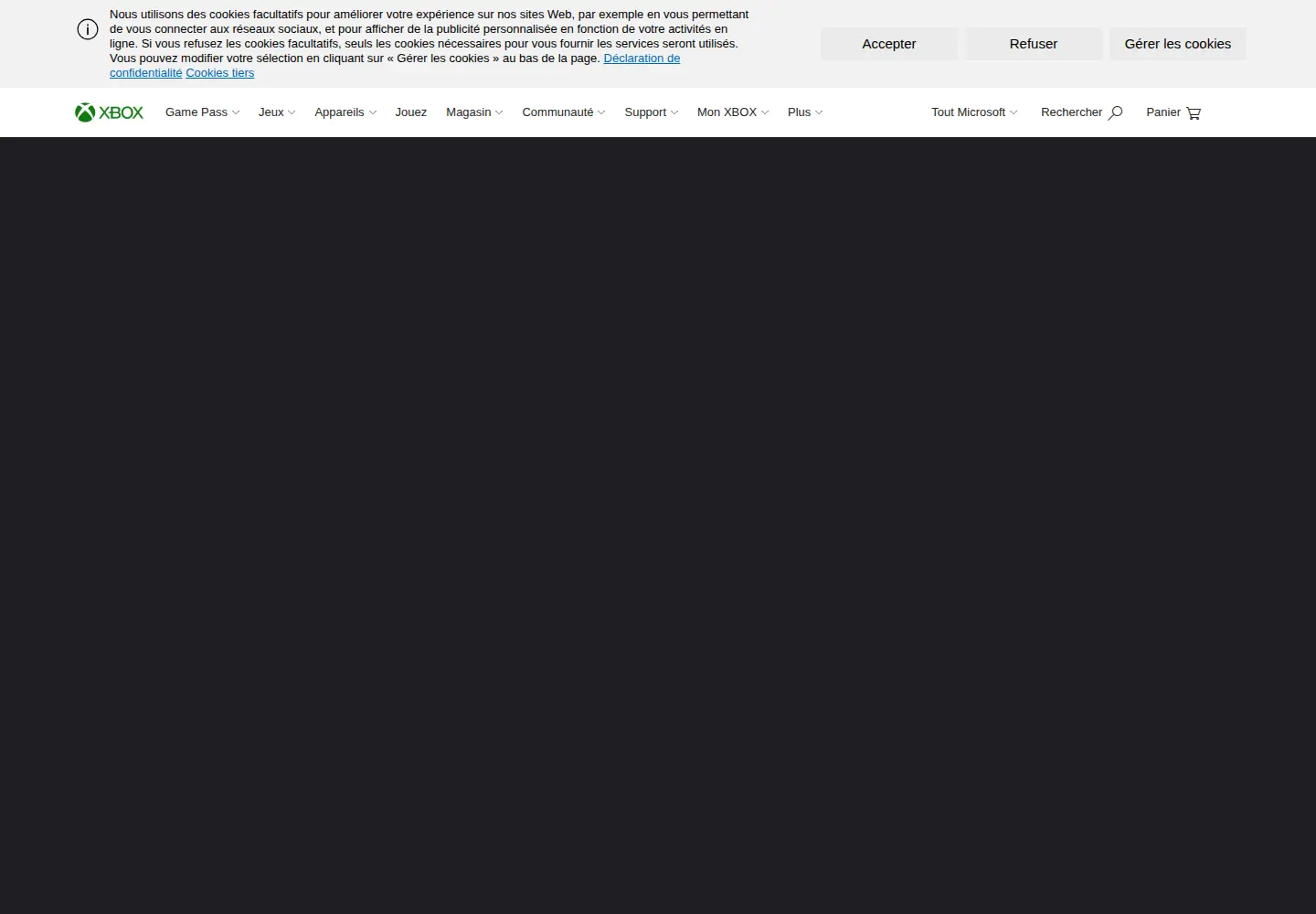 Screenshot of xbox.com