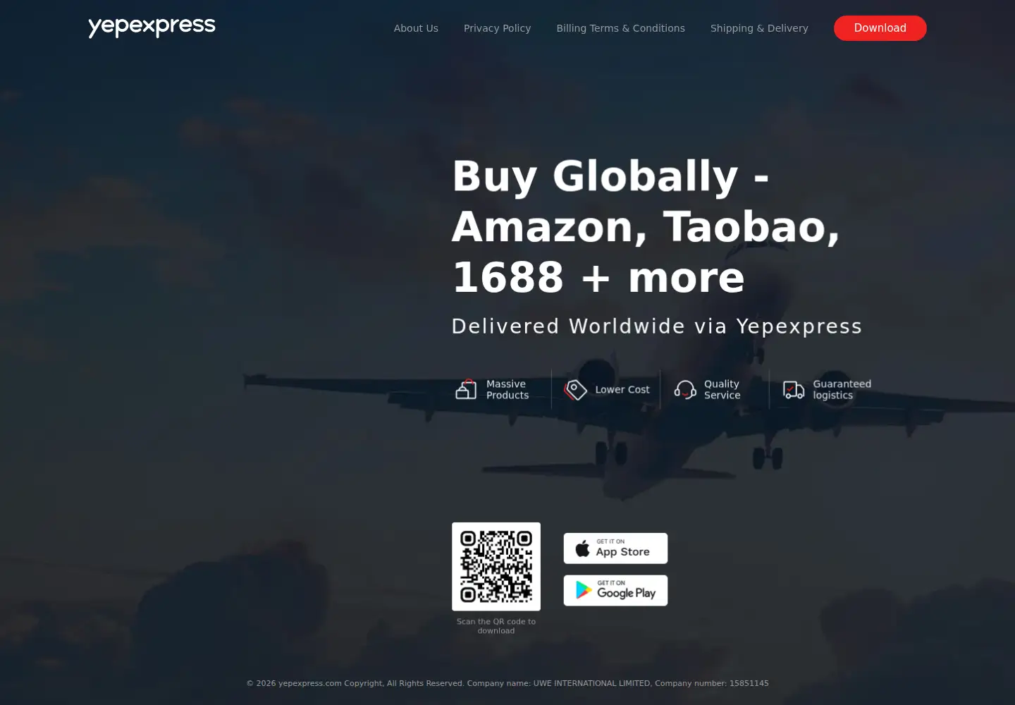 Screenshot of yepexpress.com