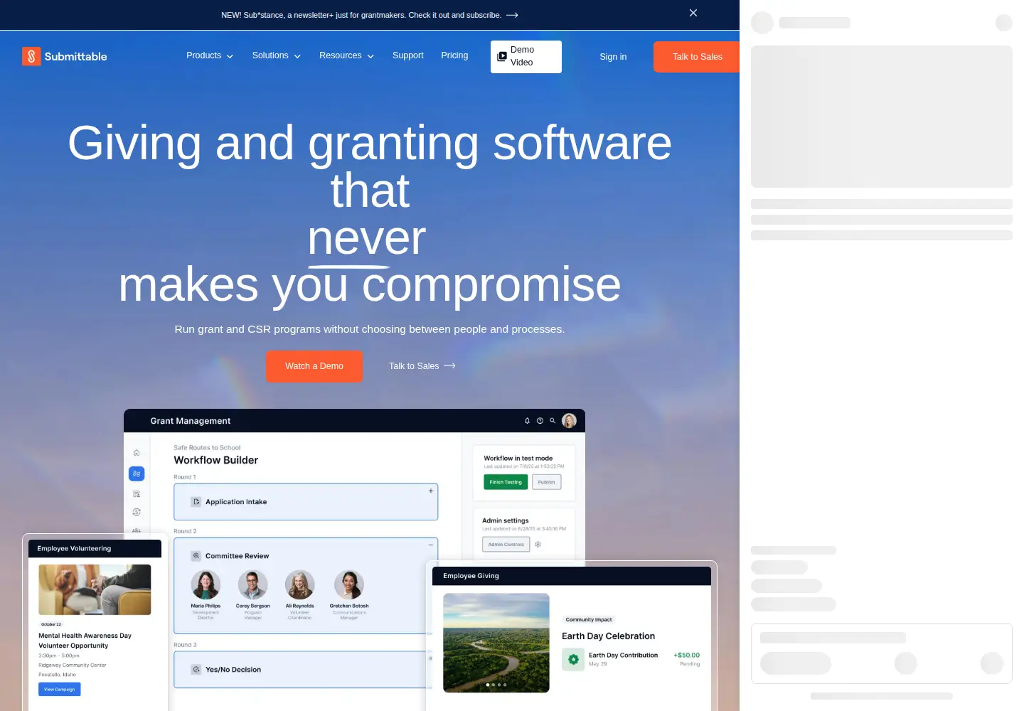 Screenshot of submittable.com