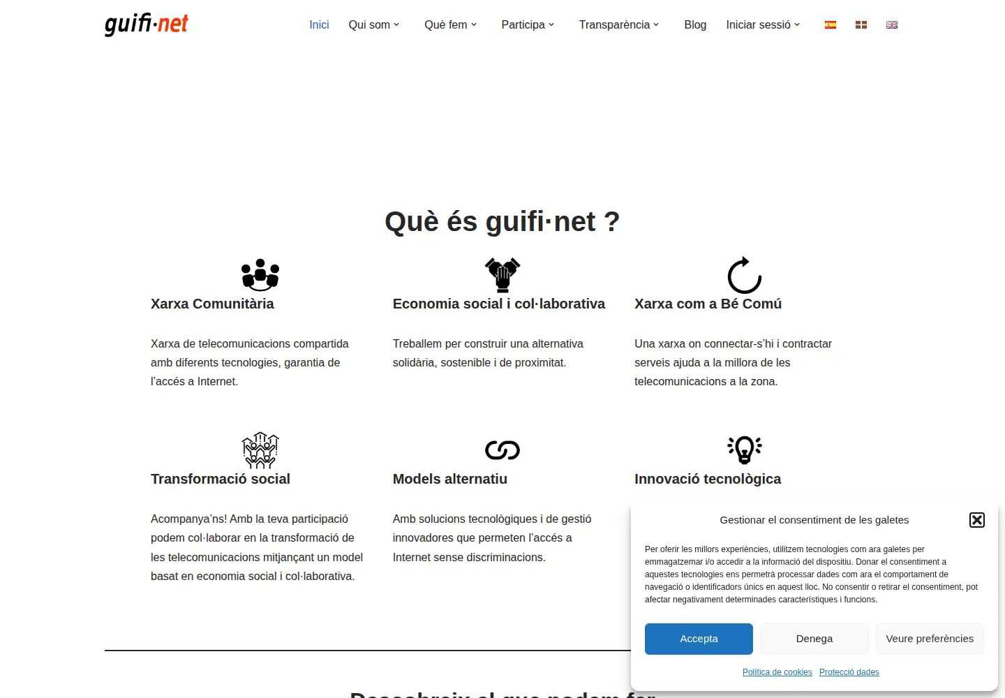 Screenshot of guifi.net