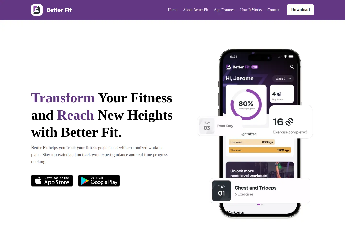 Captured homepage of betterfit.fit in the current scan