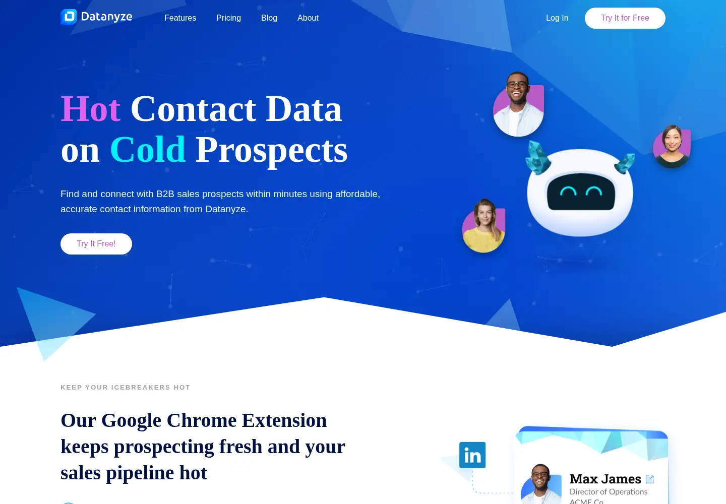 Screenshot of datanyze.com