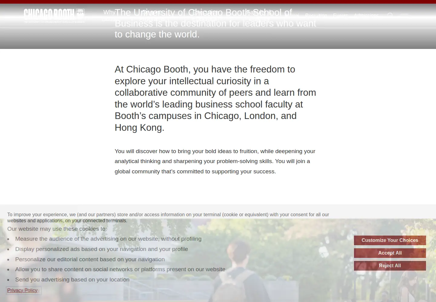 Screenshot of chicagobooth.edu