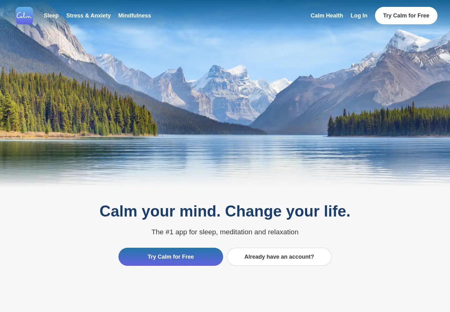 Screenshot of calm.com