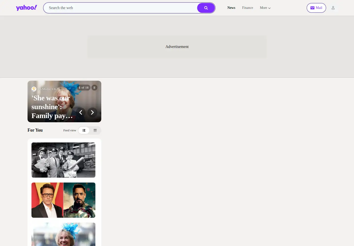 Screenshot of yahoo.co.uk