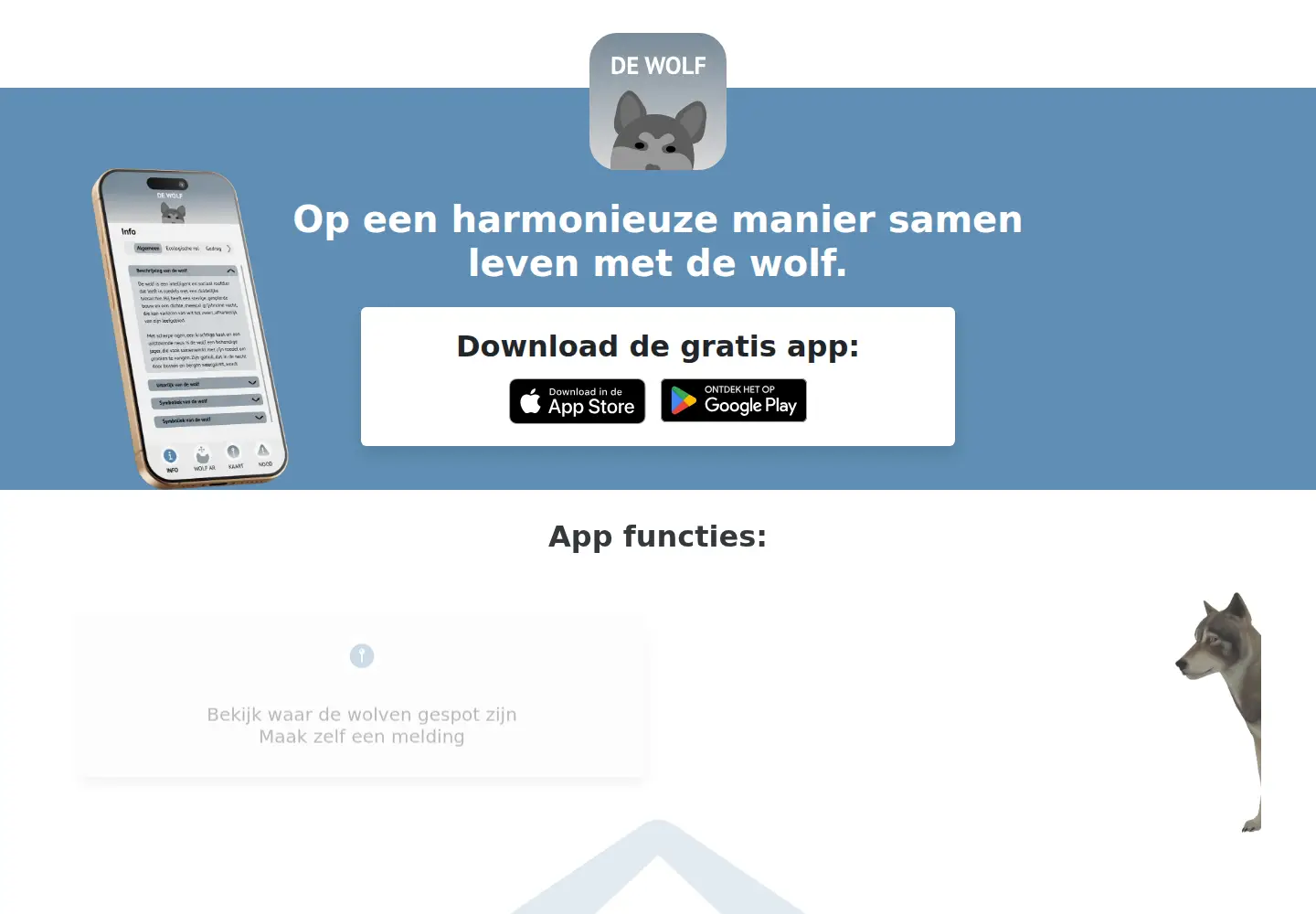 Captured homepage of dewolfapp.nl in the current scan