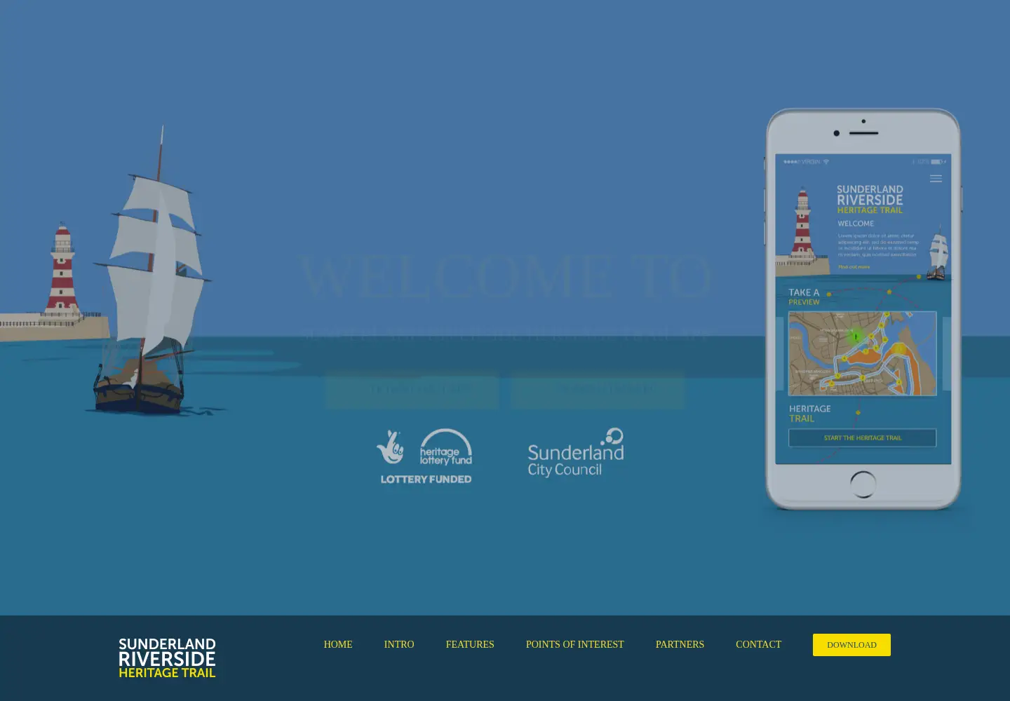 Captured homepage of sunderlandheritagetrail.org in the current scan