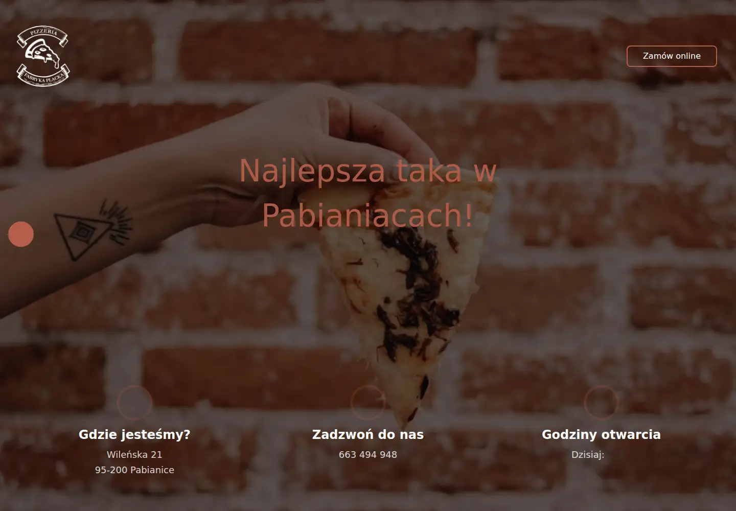 Captured homepage of fabrykaplacka.pl in the current scan