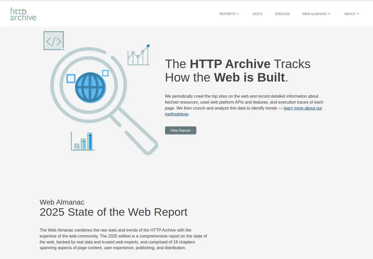 Screenshot of httparchive.org
