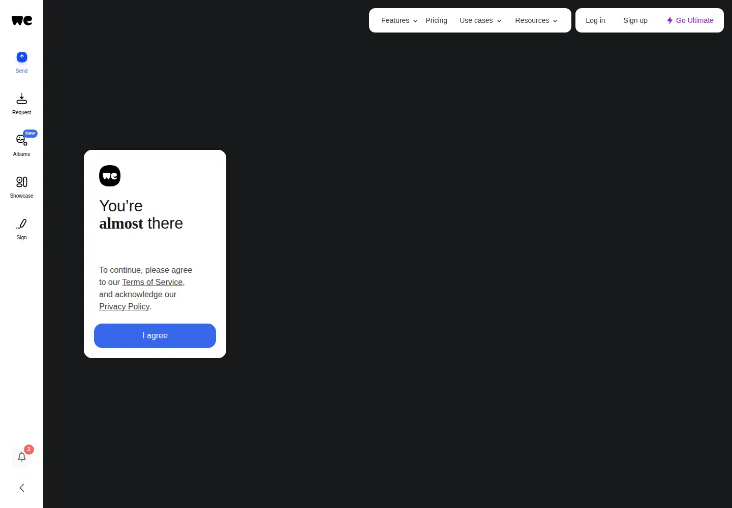 Screenshot of we.tl