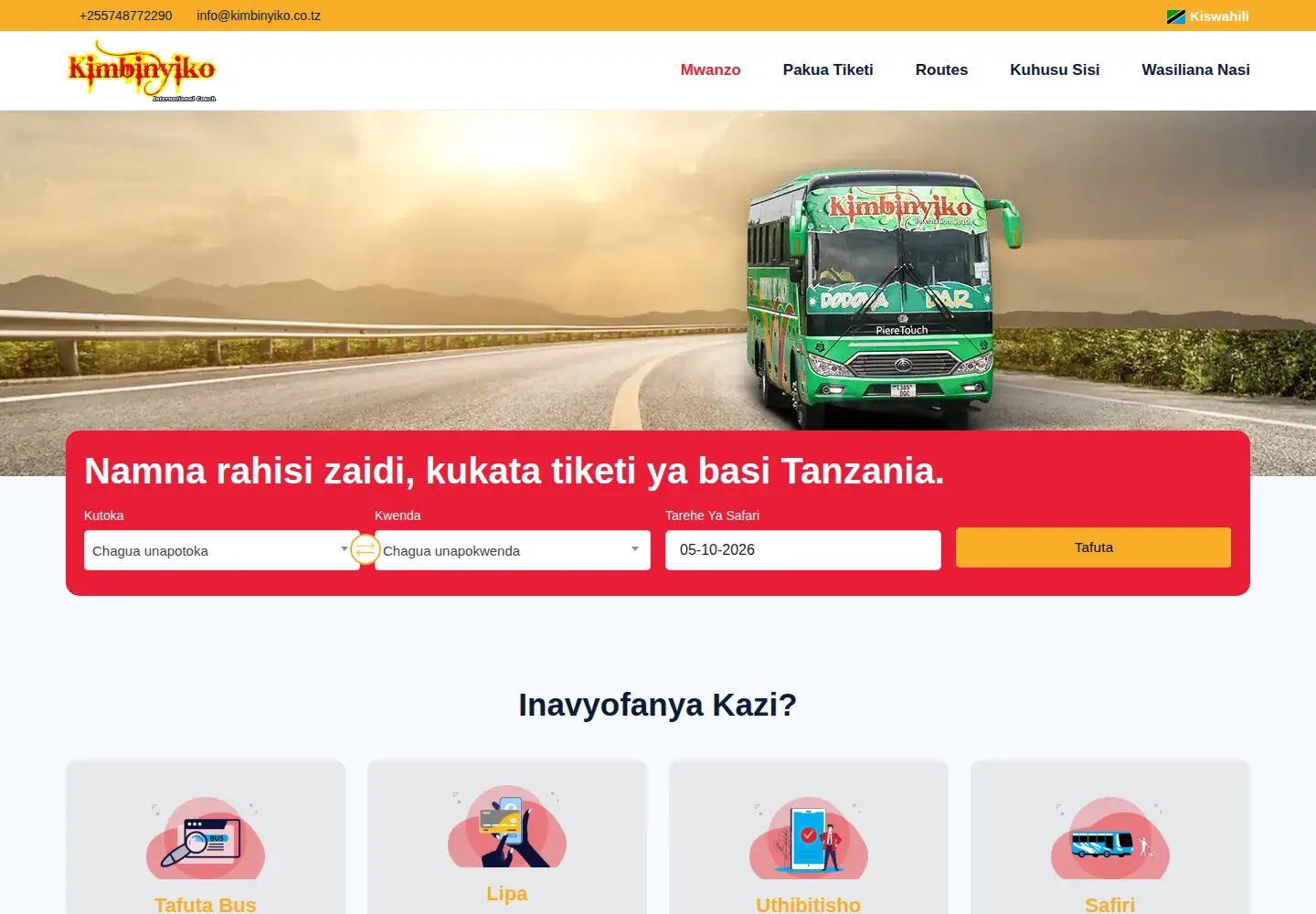 Screenshot of kimbinyiko.co.tz