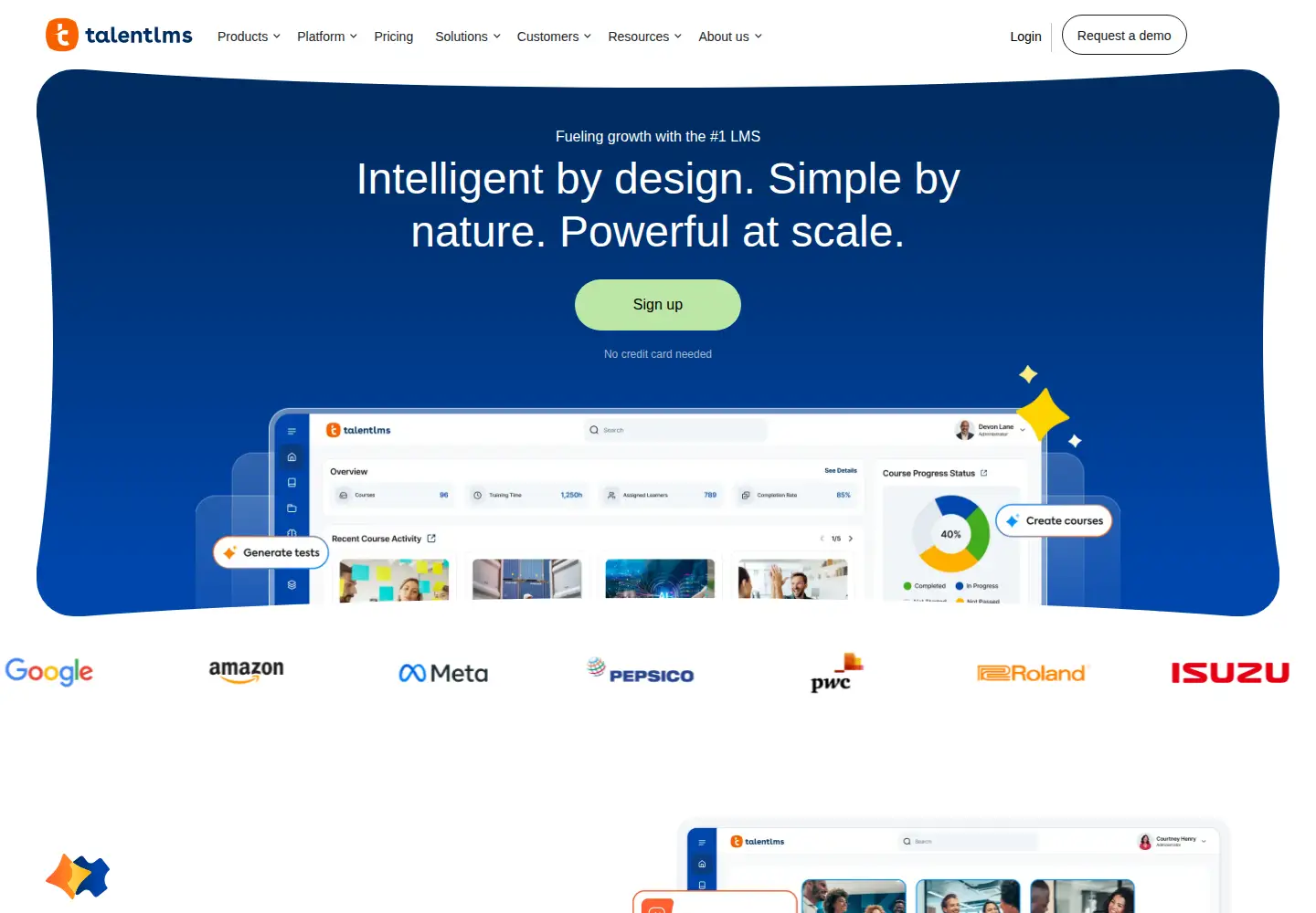Screenshot of talentlms.com