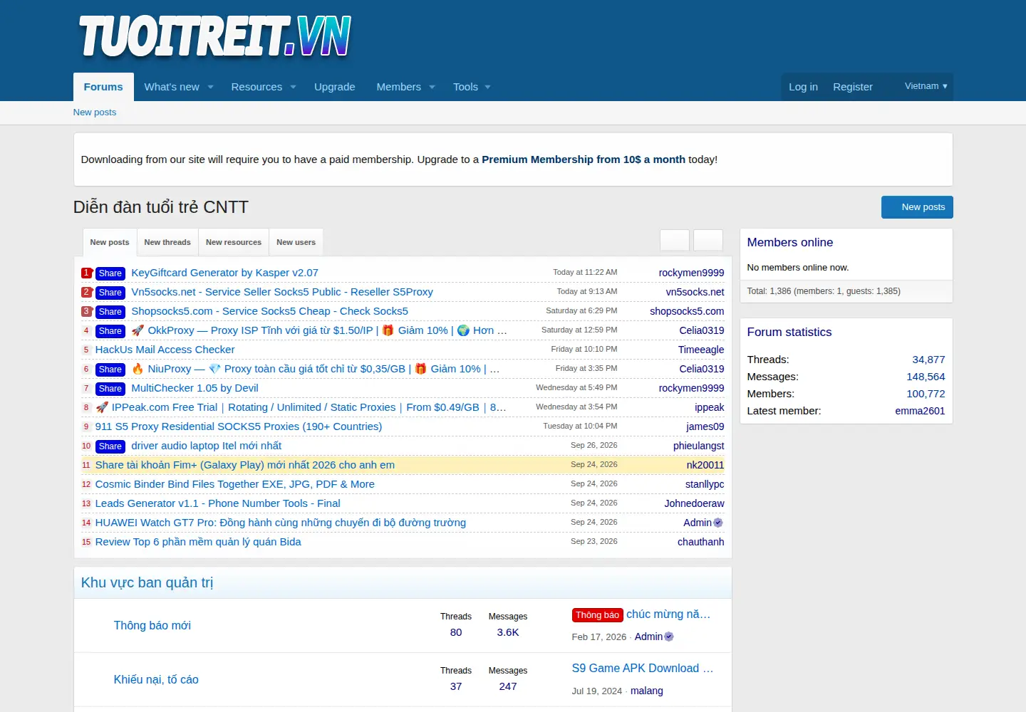Screenshot of tuoitreit.vn