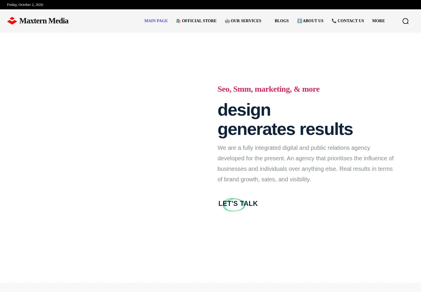 Screenshot of maxternmedia.com