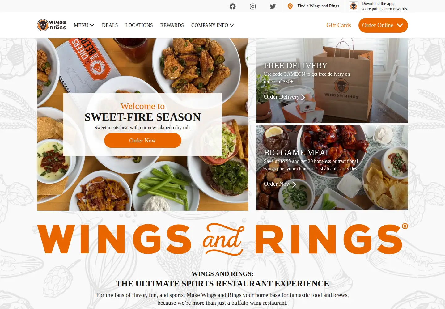 Screenshot of buffalowingsandrings.com