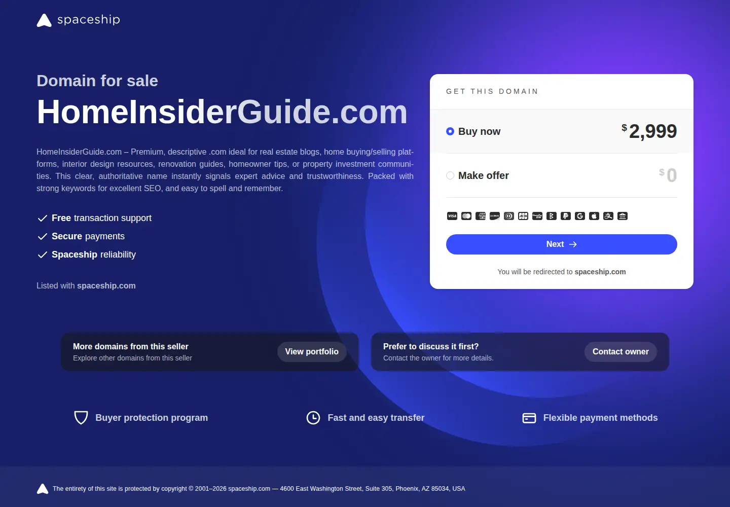Captured homepage of homeinsiderguide.com in the current scan