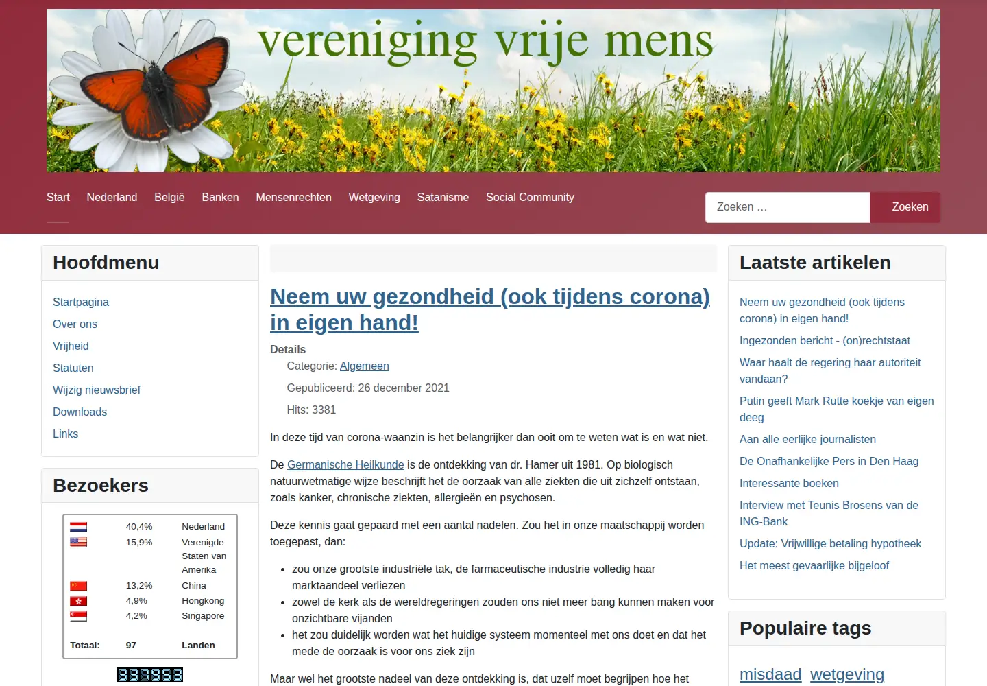 Screenshot of vrije-mens.org