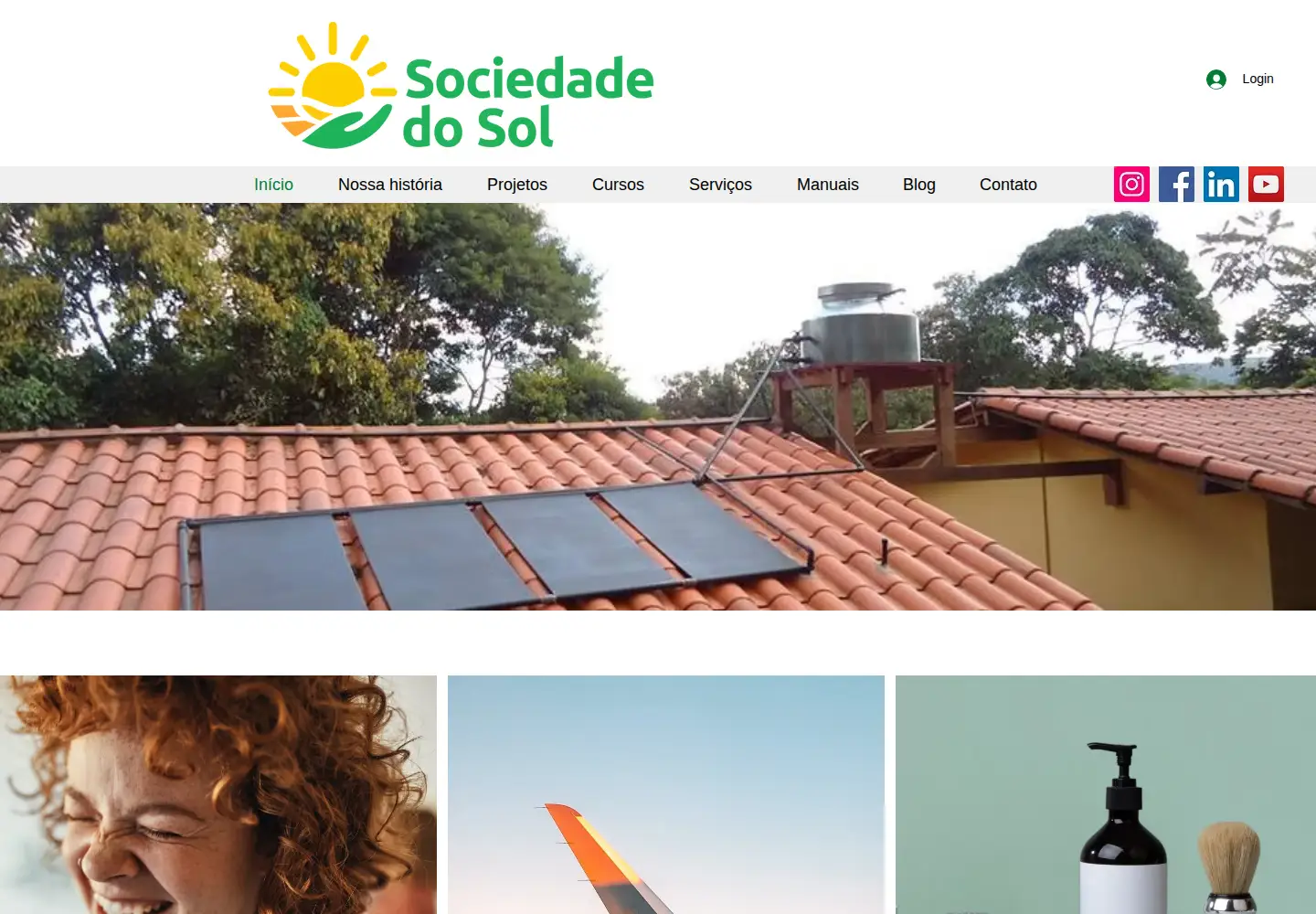 Screenshot of sociedadedosol.org.br