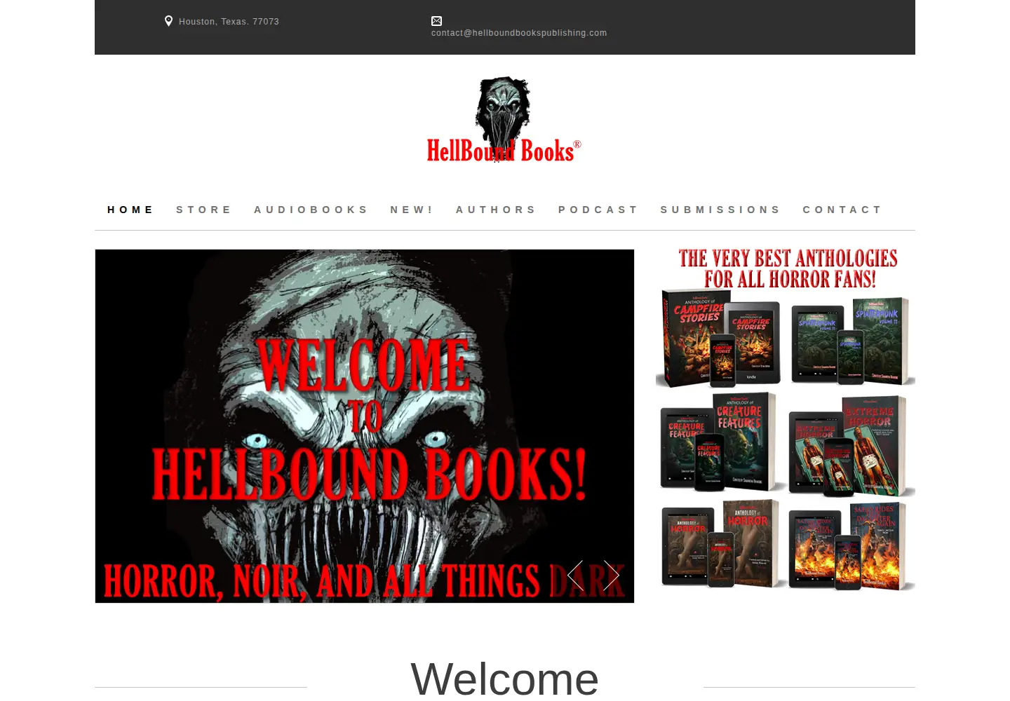 Screenshot of hellboundbookspublishing.com