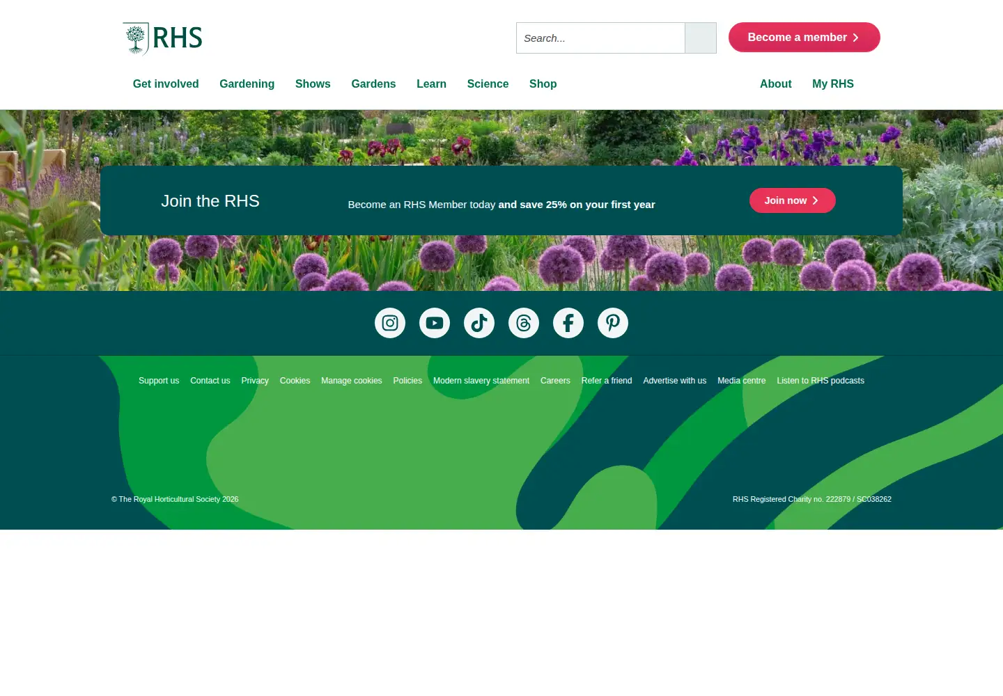 Screenshot of rhs.org.uk