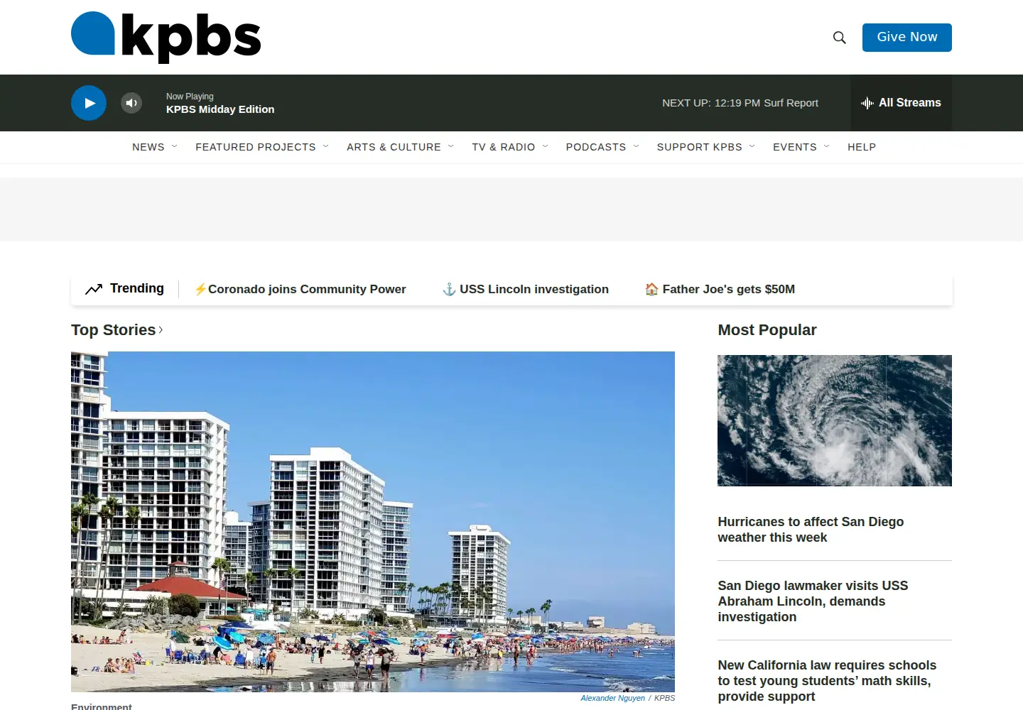 Screenshot of kpbs.org