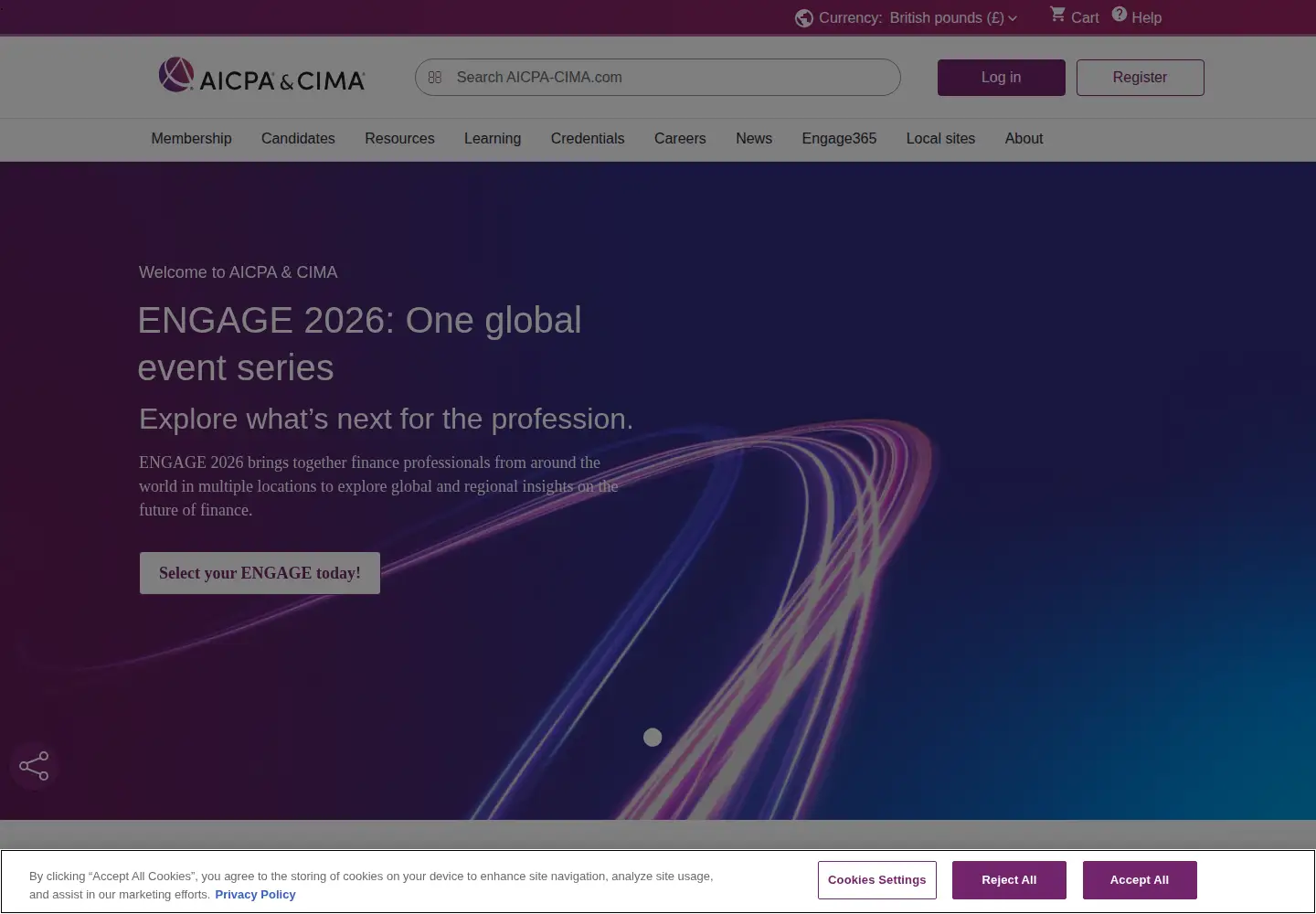 Screenshot of aicpa.org