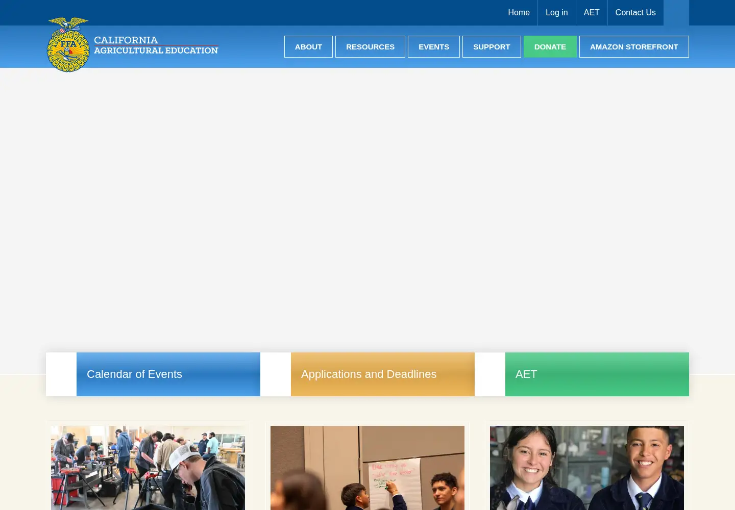Captured homepage of calaged.org in the current scan