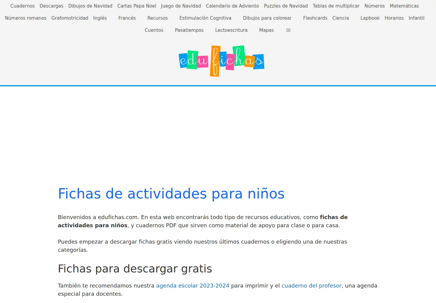 Screenshot of edufichas.com