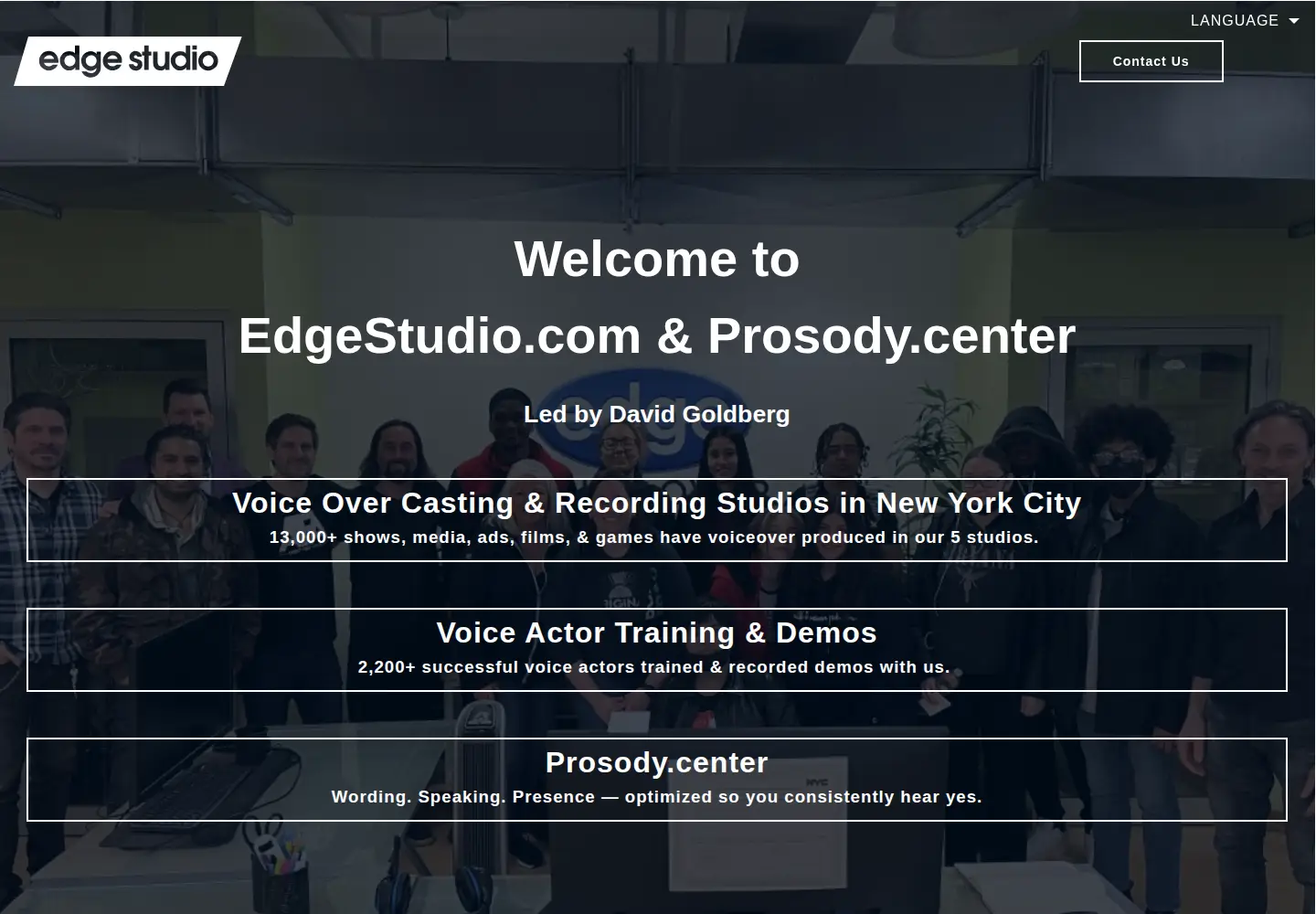 Captured homepage of edgestudio.com in the current scan