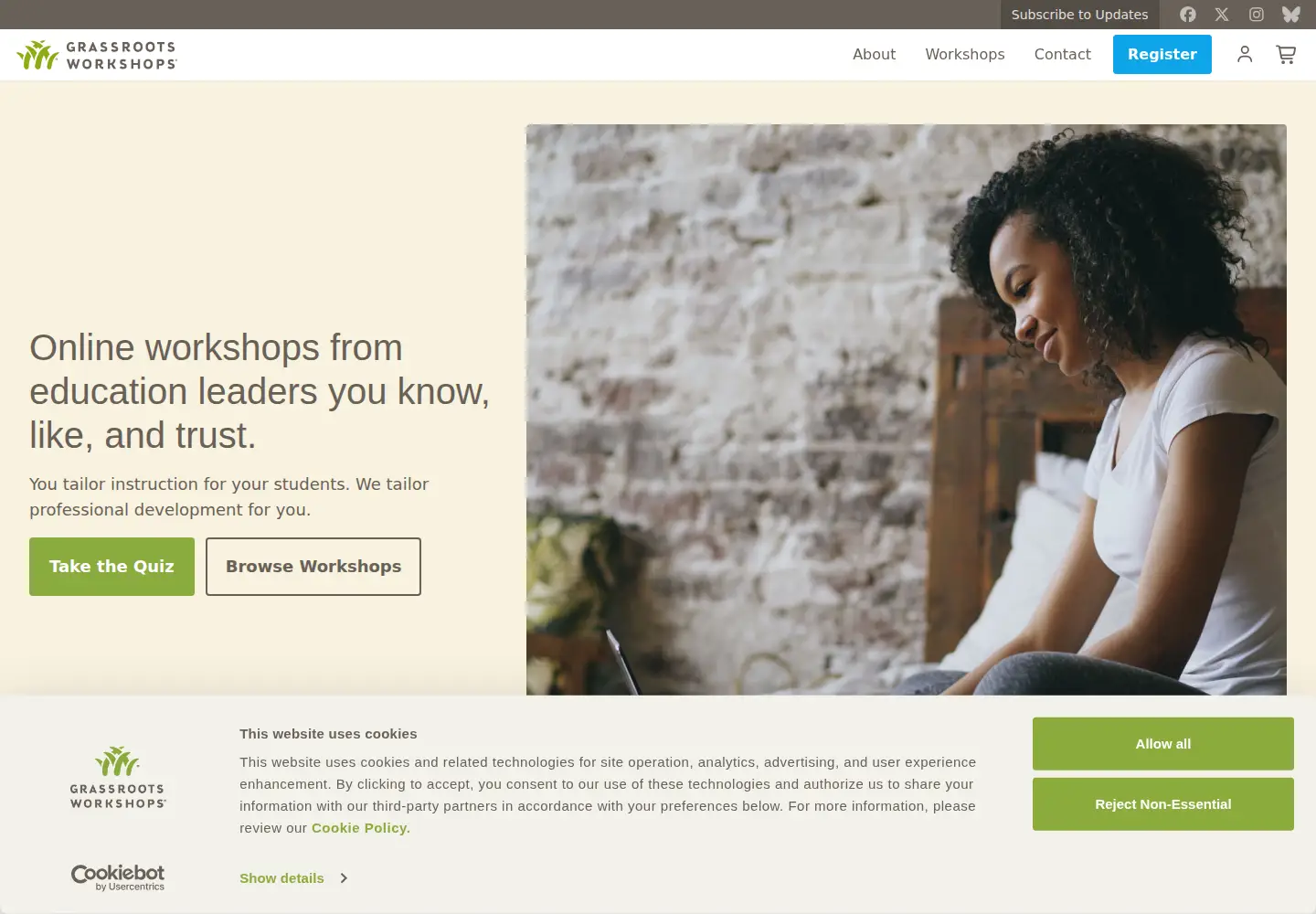 Screenshot of grassrootsworkshops.com