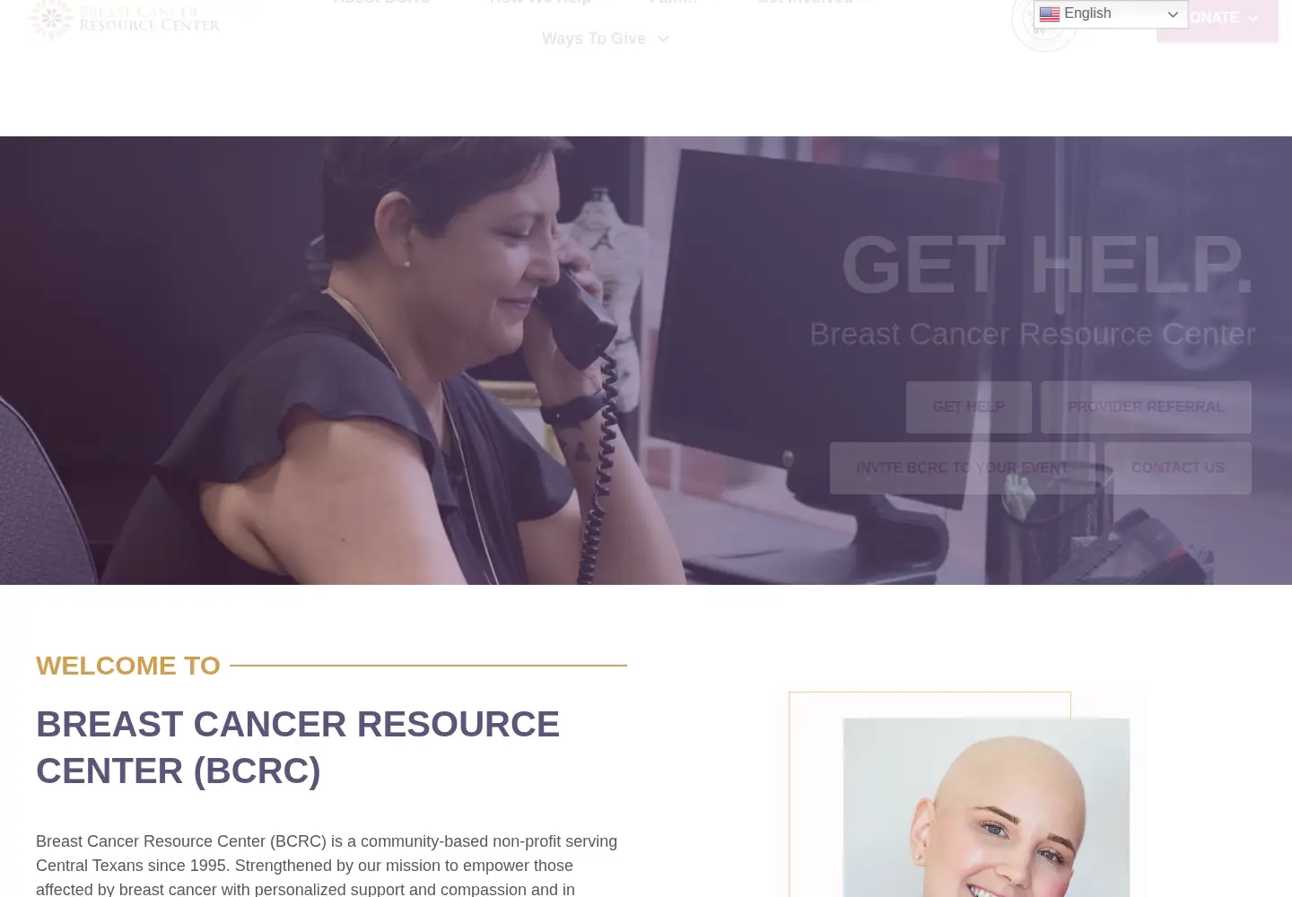Captured homepage of bcrc.org in the current scan