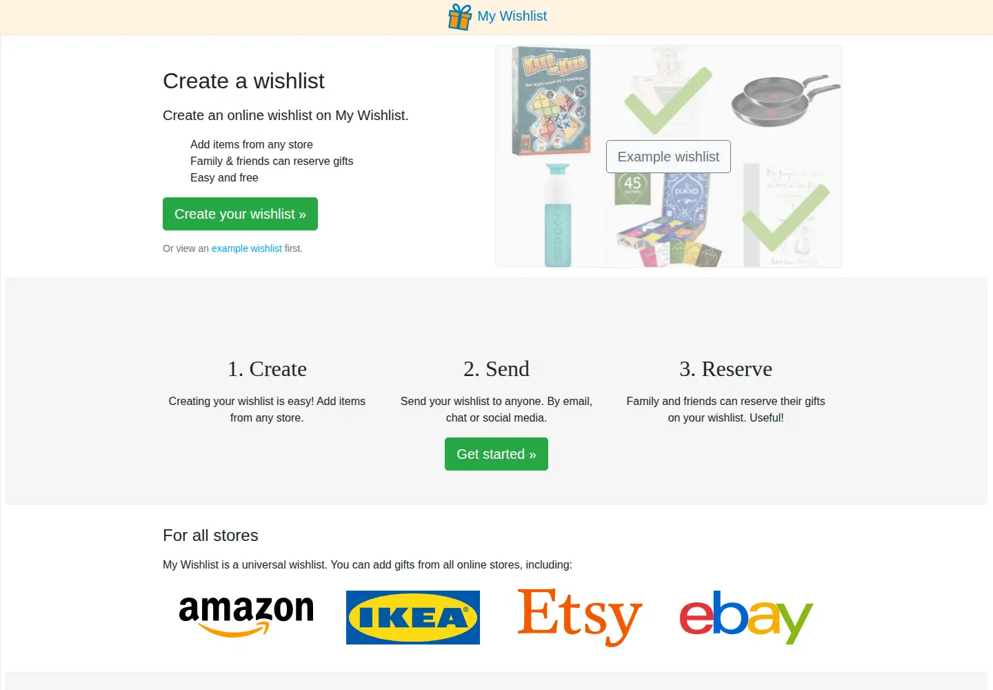 Captured homepage of mywishlist.online in the current scan