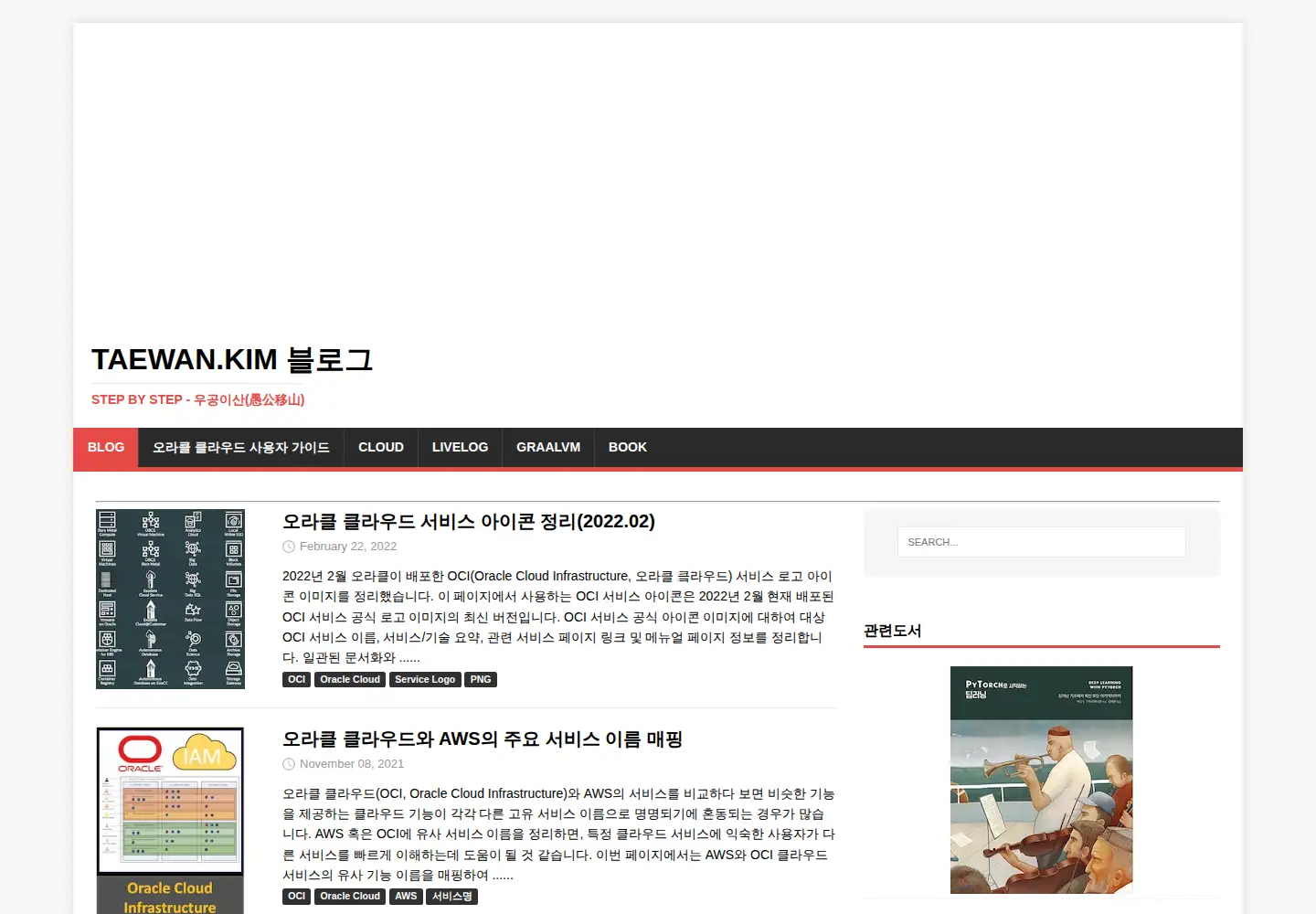Captured homepage of taewan.kim in the current scan