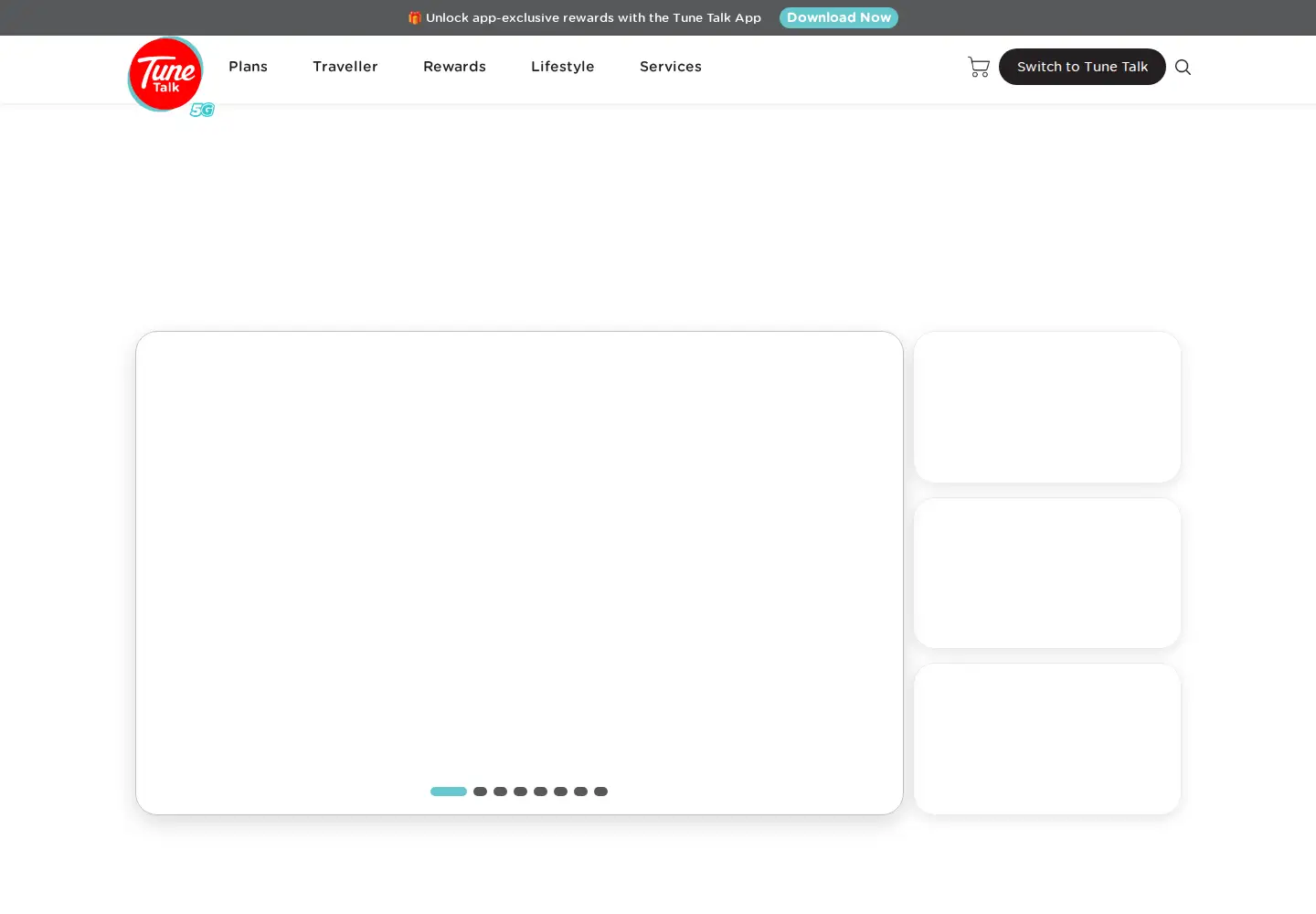 Captured homepage of tunetalk.com in the current scan