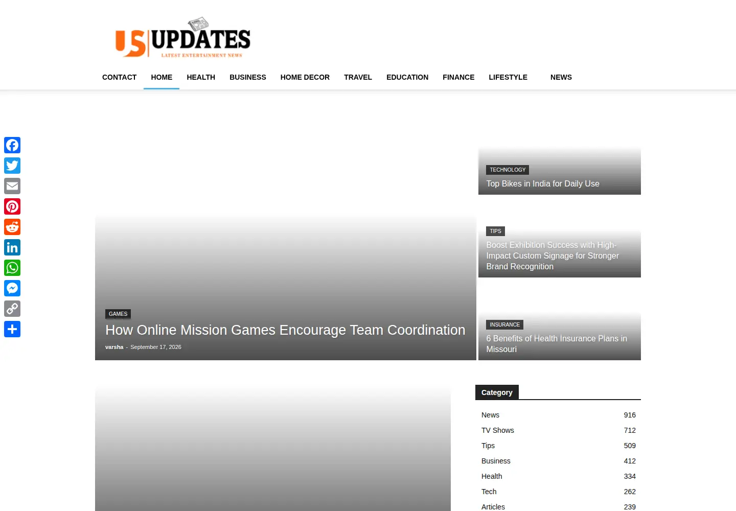 Screenshot of usupdates.com