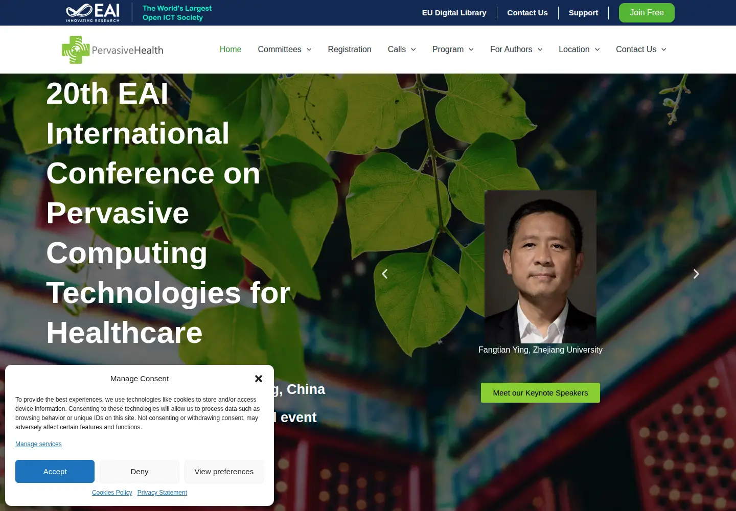 Captured homepage of pervasivehealth.org in the current scan