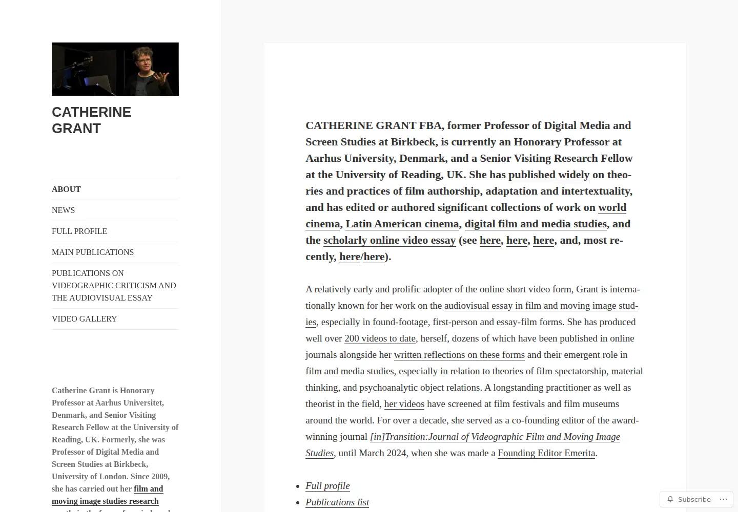 Screenshot of catherinegrant.org