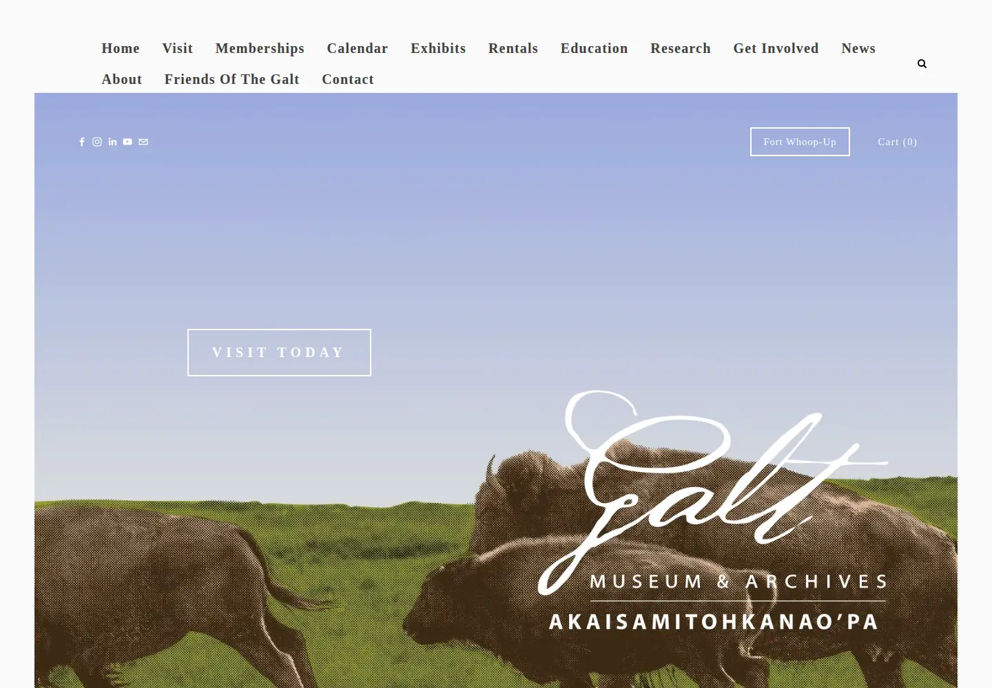 Captured homepage of galtmuseum.com in the current scan