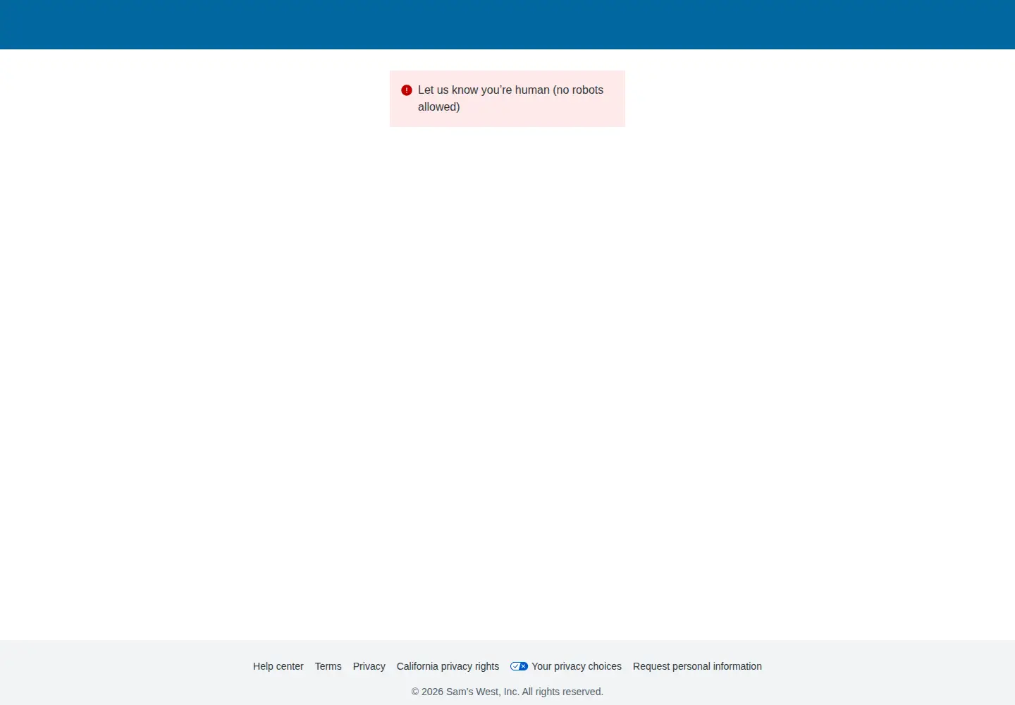 Screenshot of samsclub.com