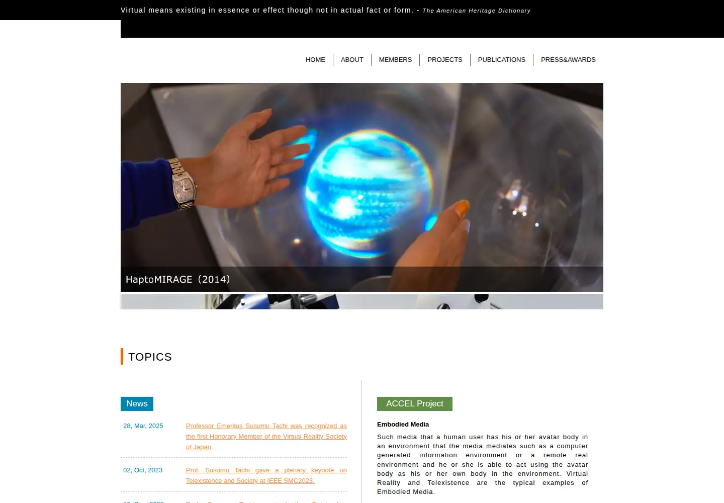 Captured homepage of tachilab.org in the current scan
