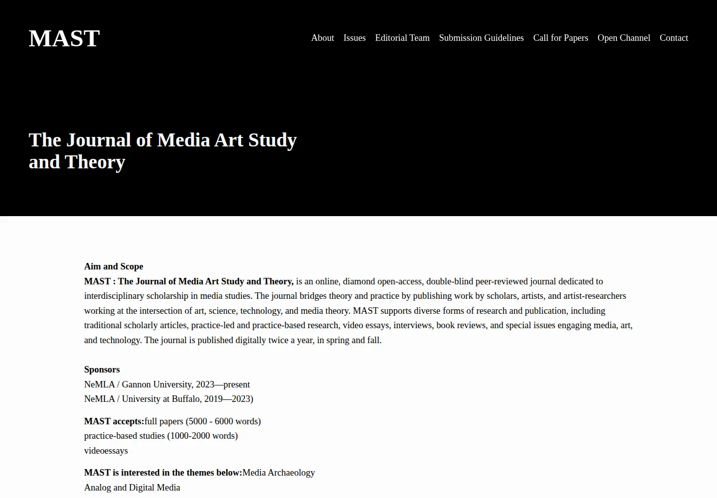 Screenshot of mast-journal.org