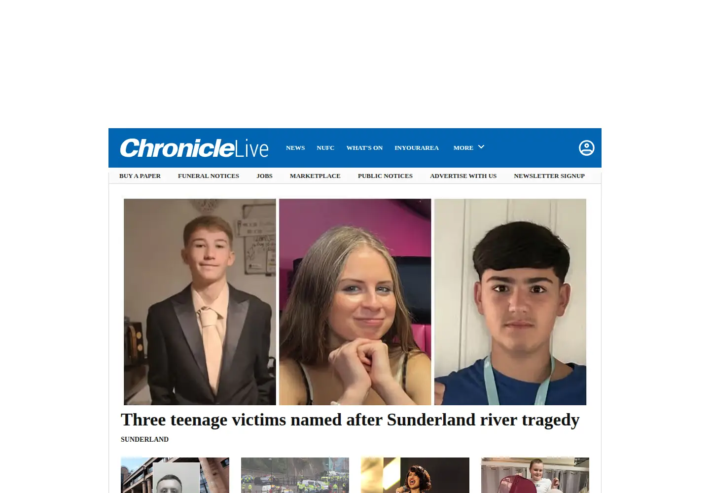 Screenshot of chroniclelive.co.uk