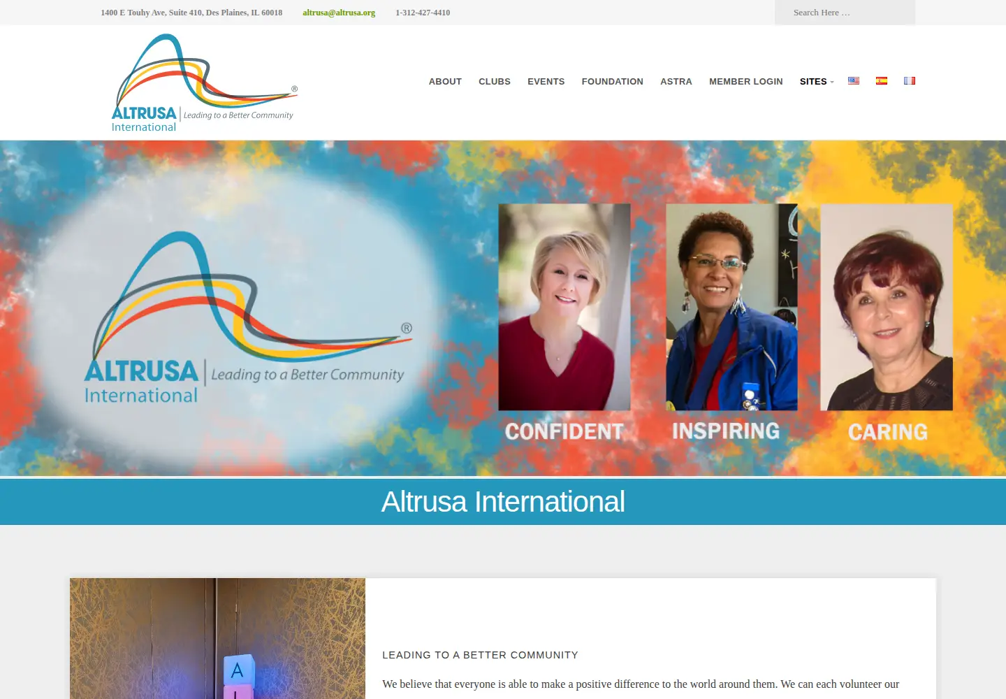 Captured homepage of altrusa.org in the current scan