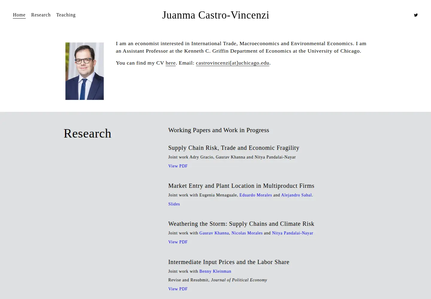 Captured homepage of castrovincenzi.com in the current scan
