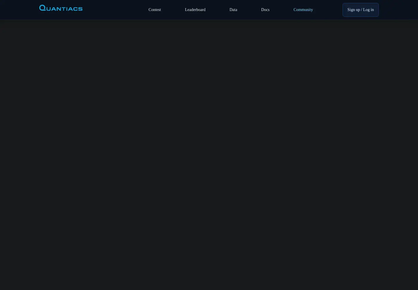 Captured homepage of quantiacs.com in the current scan