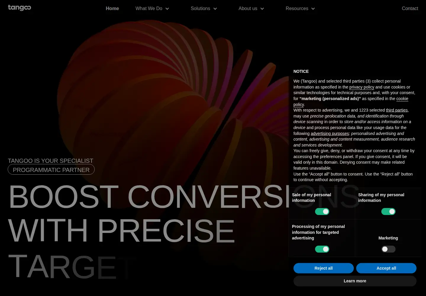Screenshot of tangoomedia.com