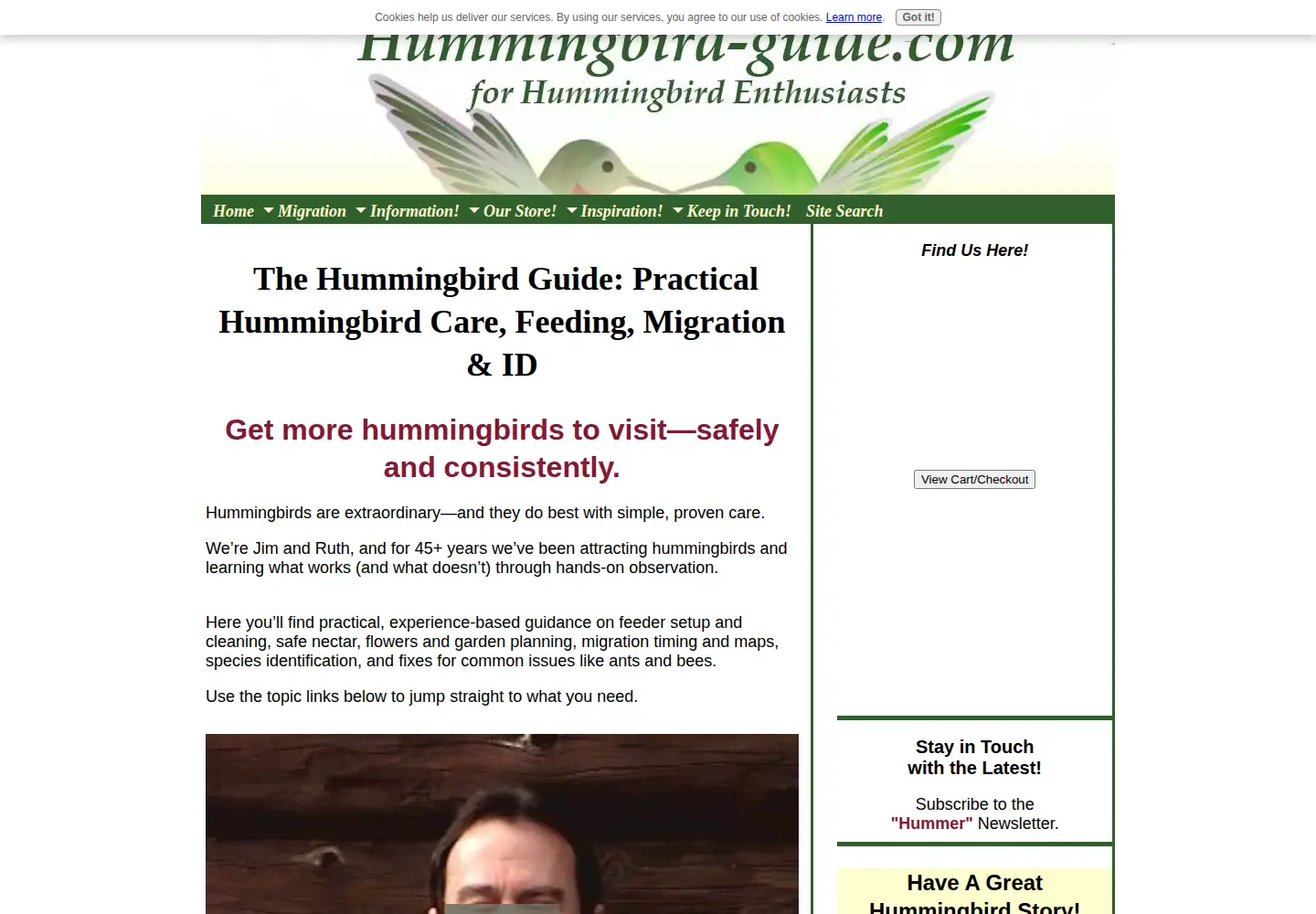 Screenshot of hummingbird-guide.com