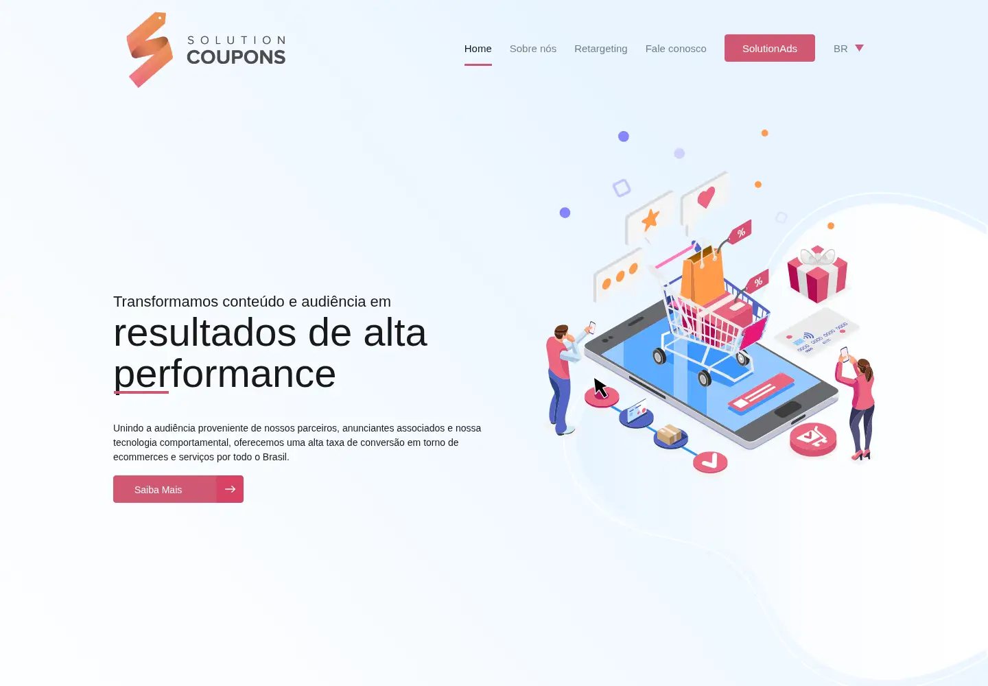 Captured homepage of solution.coupons in the current scan