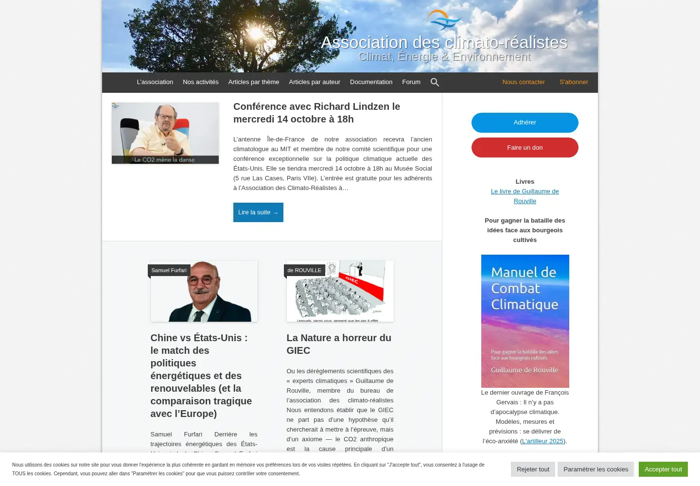 Captured homepage of climato-realistes.fr in the current scan