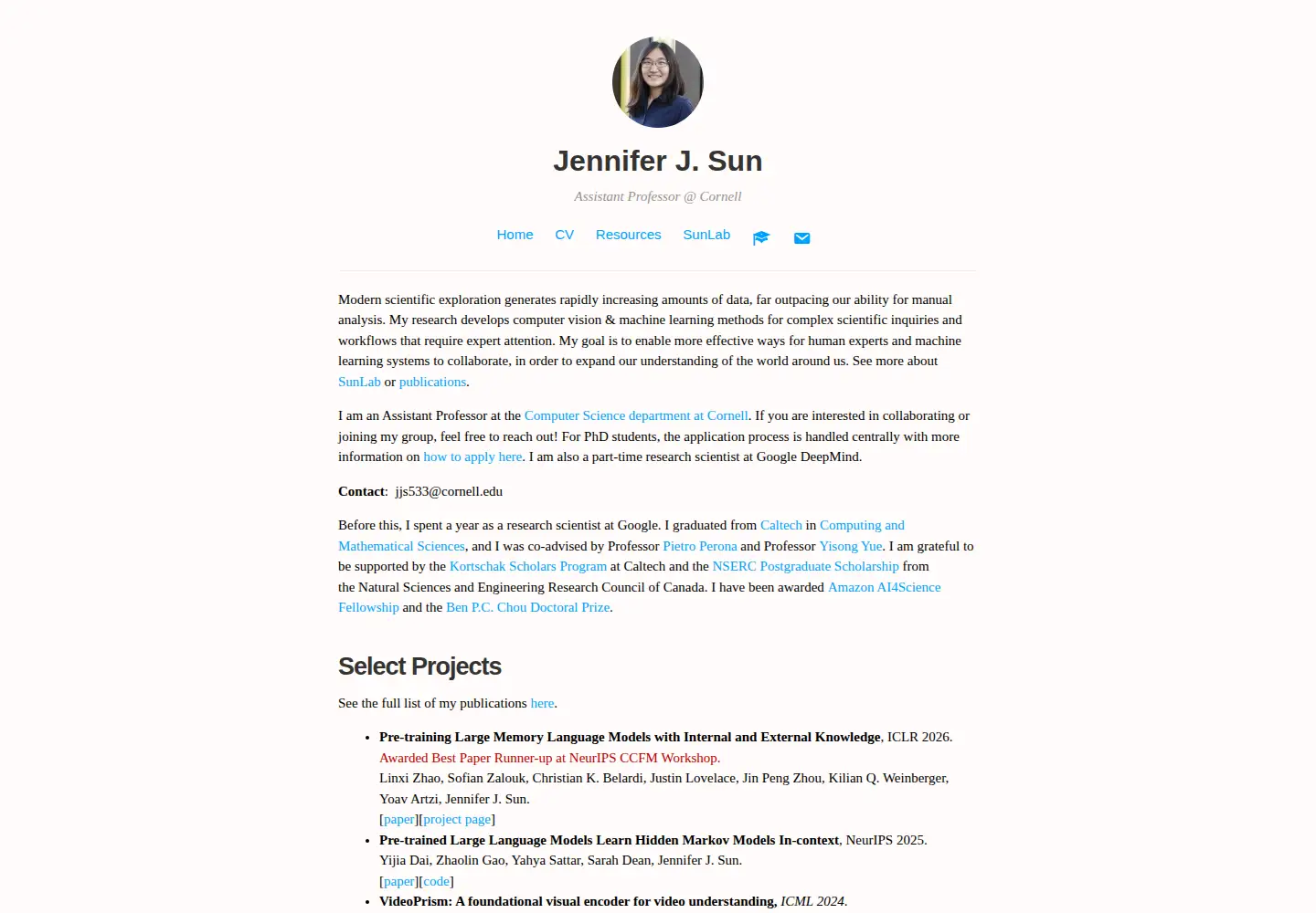Screenshot of jenjsun.com